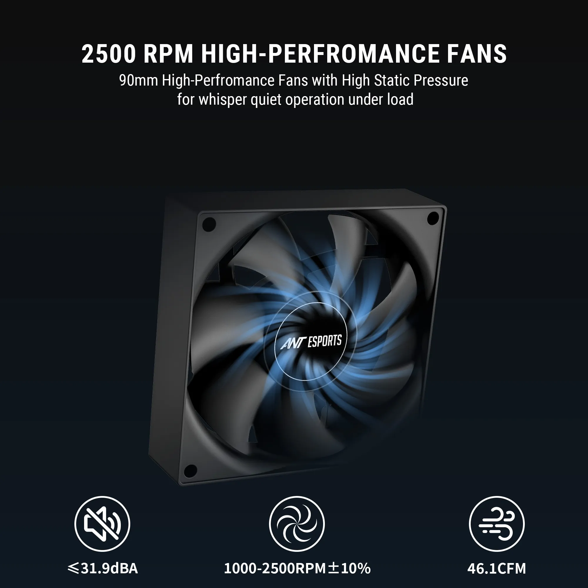 Ant Esports CPU Cooler Air V4 Digital ARGB view 5